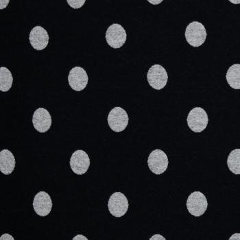 Jacquard-Jersey Ottoman Emily mit grauen Punkten auf Schwarz